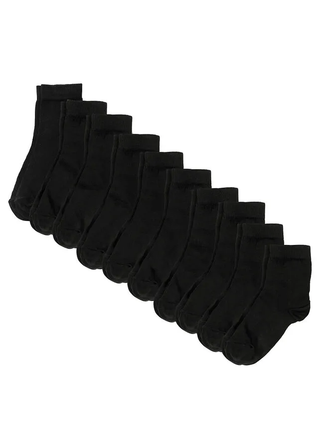 Calcetines cortos (10 pares) de algodón orgánico Negro